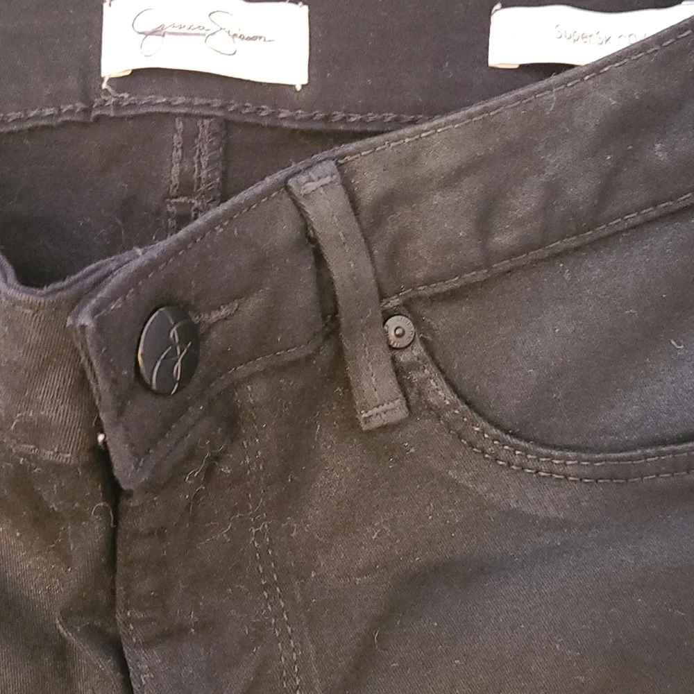 Jessica Simpson, oil slicked, black jeans,rocker, 98% cotton, size 4/27 - Picture 3 of 6